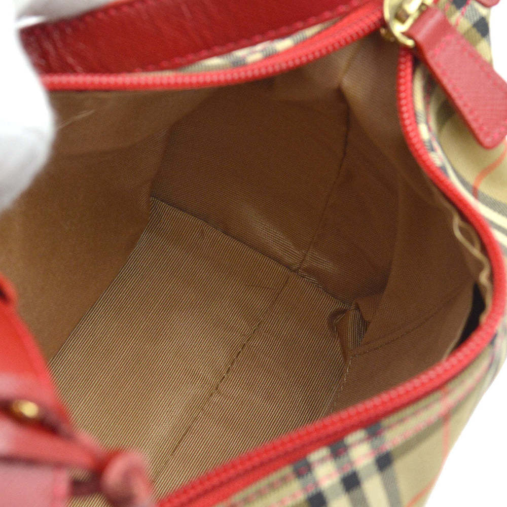 BURBERRY Red Beige House Check Handbag 172316 - Picture 9 of 10